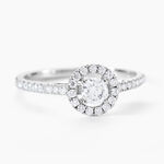 Bague Or Blanc Cadence Diamants - Bagues solitaires Femme | Histoire d&rsquo;Or