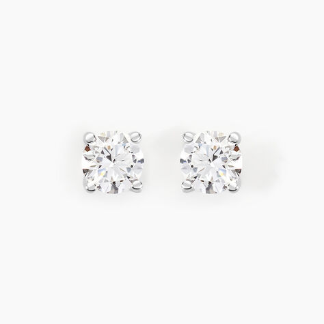 Boucles D'oreilles Puces Aphrodite Or Blanc Diamant - Clous d'oreilles Famille | Histoire d’Or