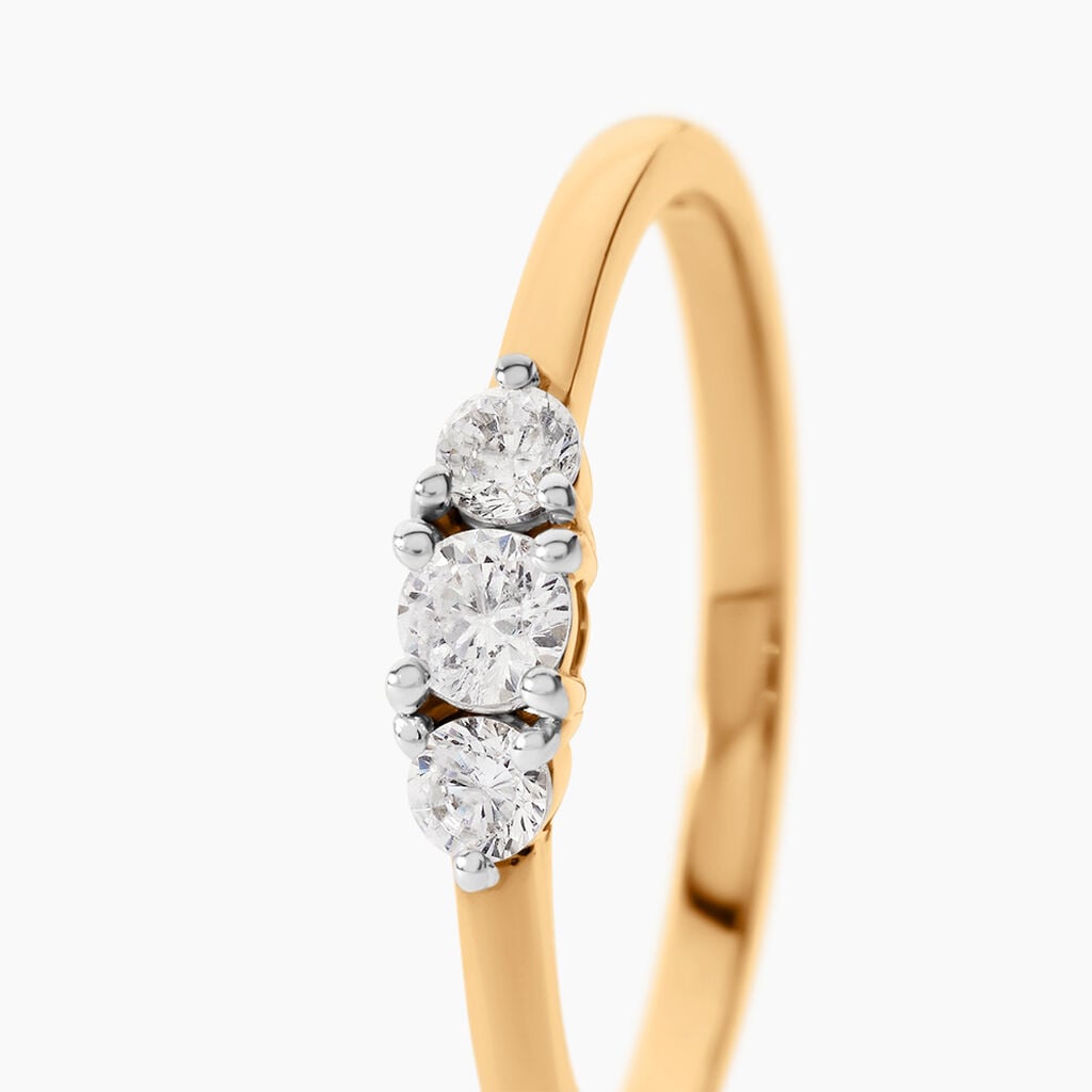 Bague Georgia Plaqu&eacute; Or Jaune Oxyde De Zirconium - Bagues avec pierre Femme | Histoire d&rsquo;Or