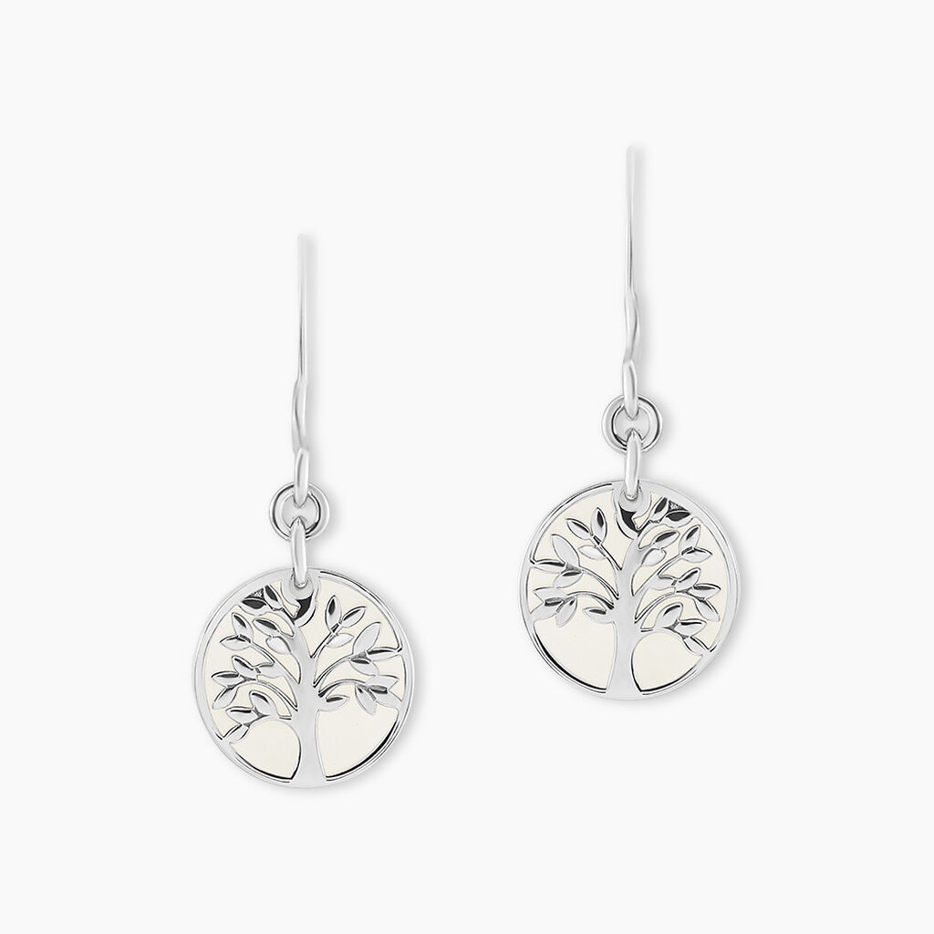 Boucles D'oreilles Pendantes Argent Blanc Sofee Nacress - Boucles d'oreilles fantaisie Femme | Histoire d&rsquo;Or