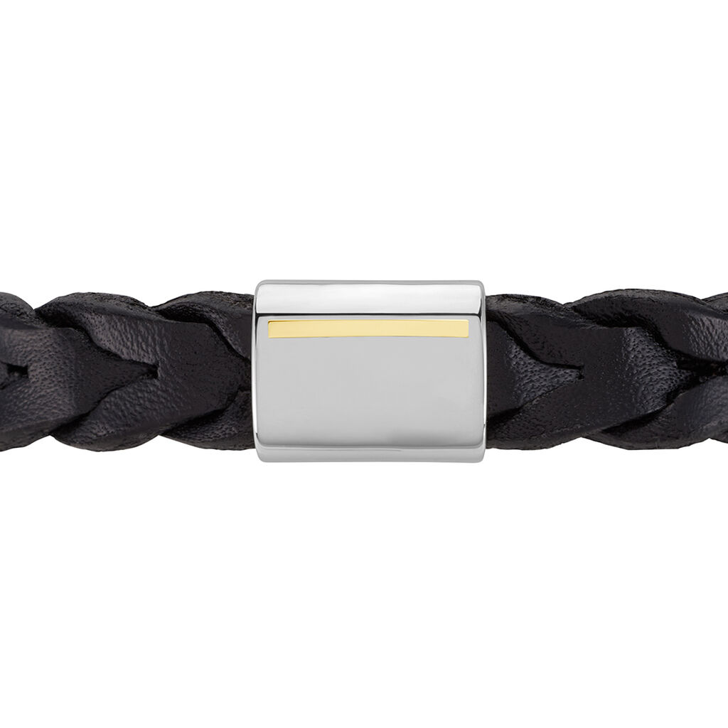 Bracelet Jourdan Cuir Noir - Bracelets Homme | Histoire d’Or