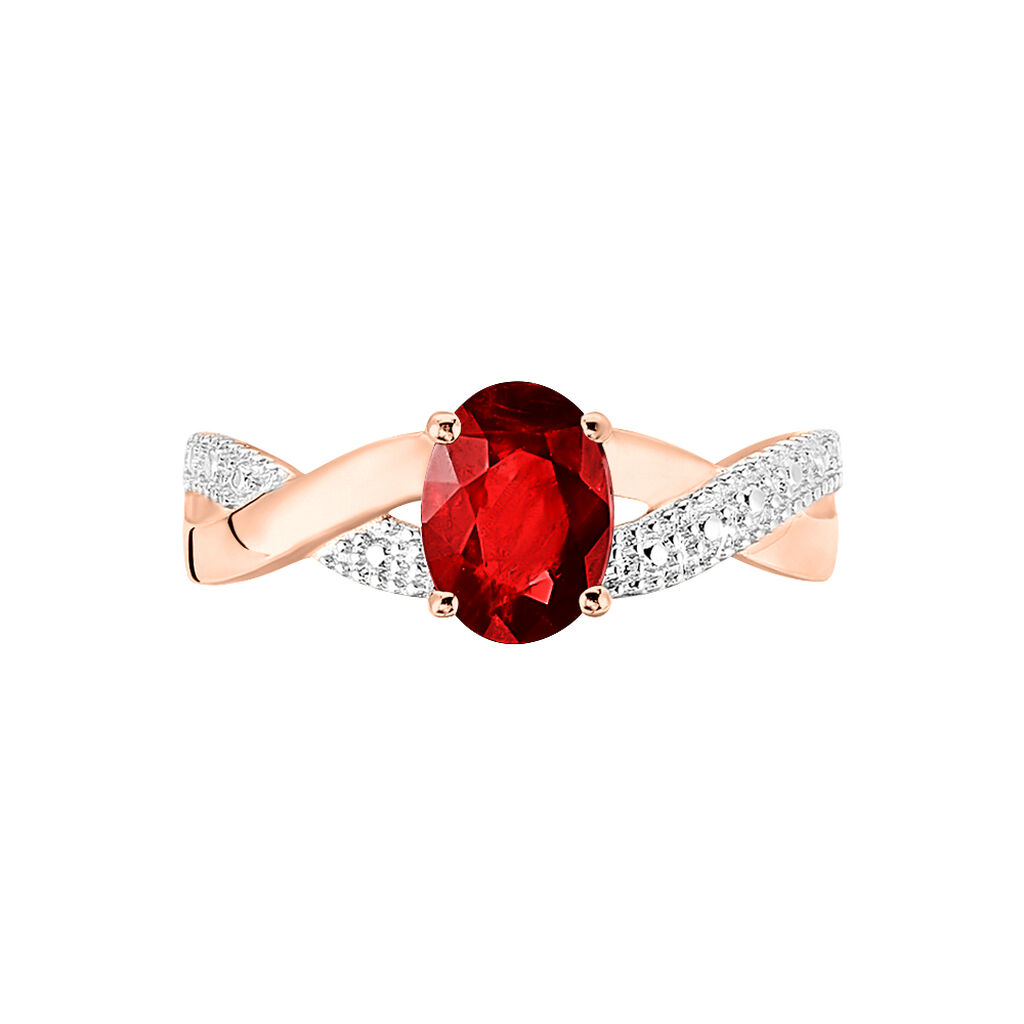Bague Candice Or Rose Grenat - Bagues solitaires Femme | Histoire d’Or