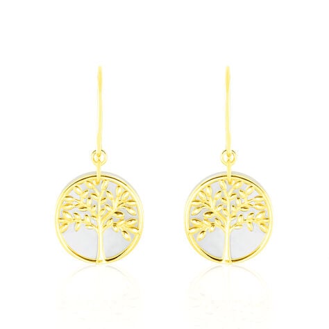 Boucles D'oreilles Pendantes Noamie Or Jaune Nacre - Boucles d'oreilles pendantes Femme | Histoire d’Or