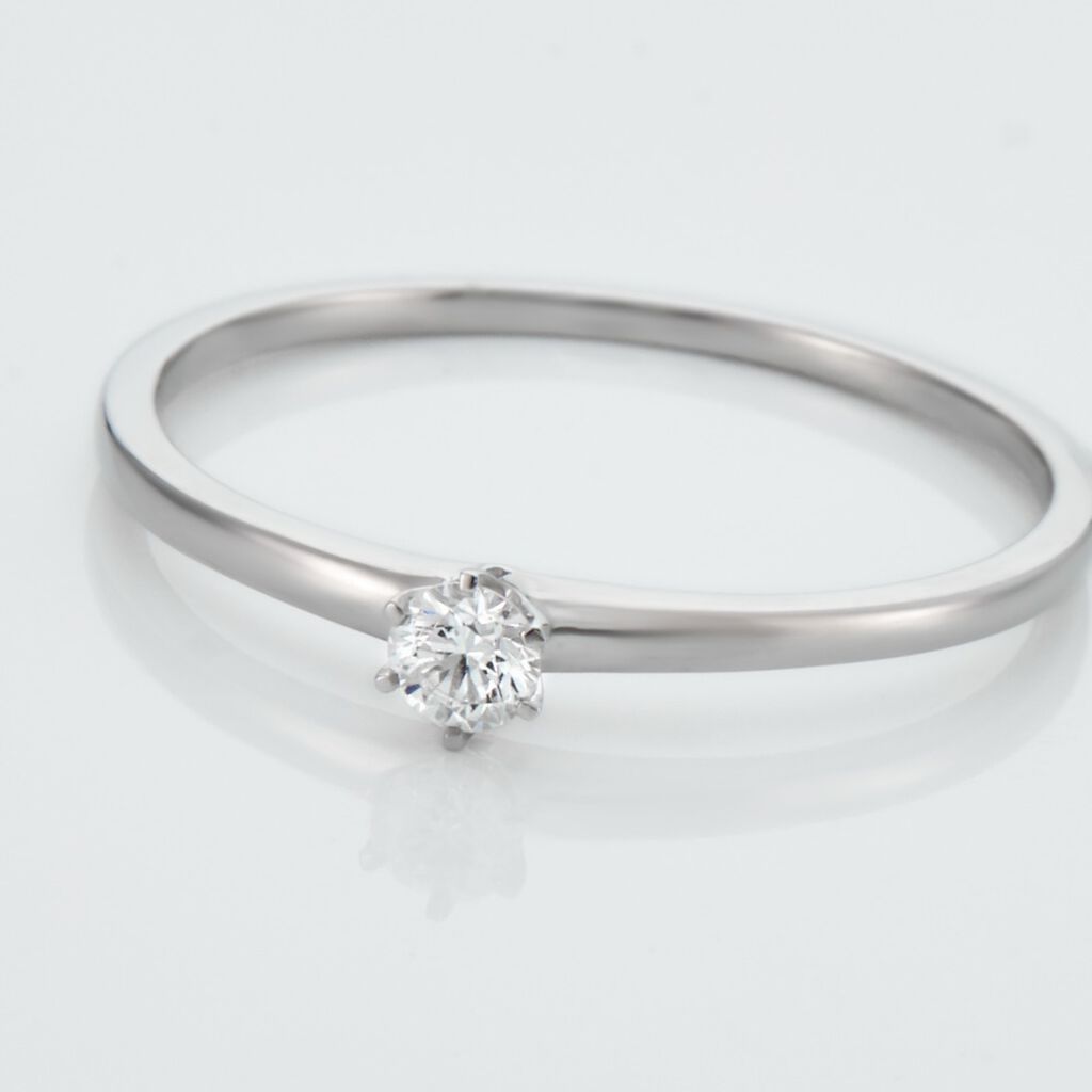 Bague Solitaire Natalia Or Blanc Diamant - Bagues solitaires Femme | Histoire d’Or