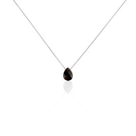Collier Alvena Argent Blanc Rhodié Agate Noir - Colliers fantaisie Femme | Histoire d’Or