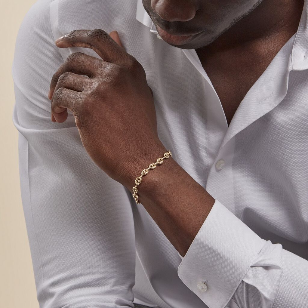 Bracelet Maille Dami Maille Grain De Cafe Or Jaune - Bracelets chaîne Homme | Histoire d’Or