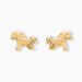 Boucles D'oreilles Puces Freyia Cheval Or Jaune - Clous d'oreilles Enfant | Histoire d’Or