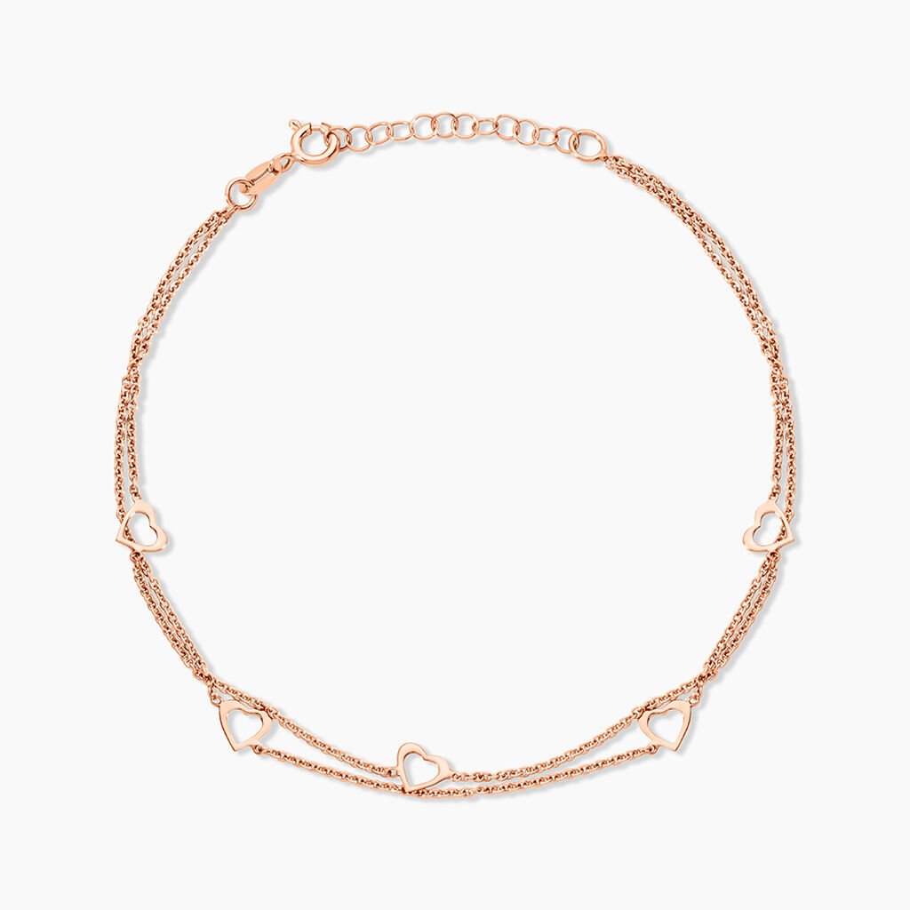 Cha&icirc;ne De Cheville Daria Argent Rose - Cha&icirc;nes de cheville Femme | Histoire d&rsquo;Or