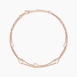 Cha&icirc;ne De Cheville Daria Argent Rose - Cha&icirc;nes de cheville Femme | Histoire d&rsquo;Or