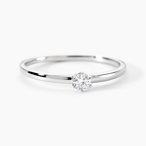 Solitaire  Natalia Platine Blanc Diamant - Bagues solitaires Femme | Histoire d&rsquo;Or