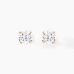 Boucles D'oreilles Puces Eddie Or Jaune Oxyde De Zirconium - Clous d'oreilles Femme | Histoire d&rsquo;Or