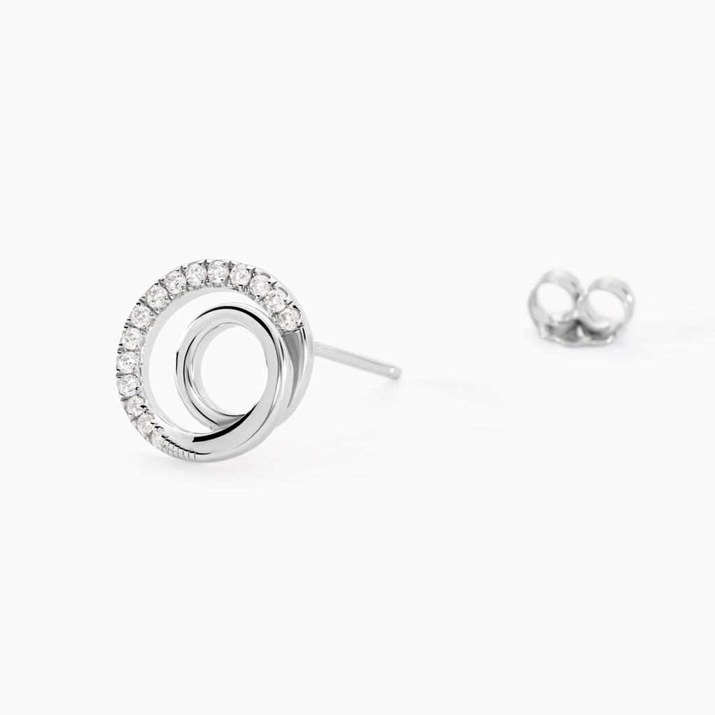 Boucles D'oreilles Puces Eliseum Argent Blanc Oxyde De Zirconium - Boucles d'oreilles fantaisie Femme | Histoire d&rsquo;Or