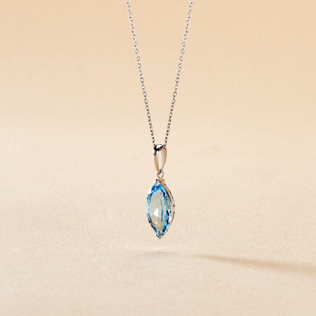 Collier Raquel Or Blanc Topaze - Colliers Femme | Histoire d&rsquo;Or