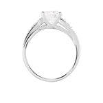 Bague Conception Argent Blanc Oxyde De Zirconium - Bagues solitaires Femme | Histoire d&rsquo;Or