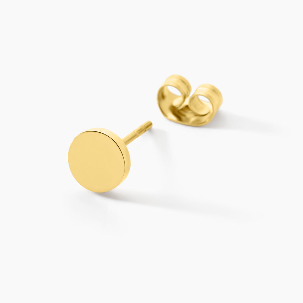 Boucle D'oreille Puce Unitaire Sif Acier Jaune - Boucles d'oreilles fantaisie Homme | Histoire d’Or
