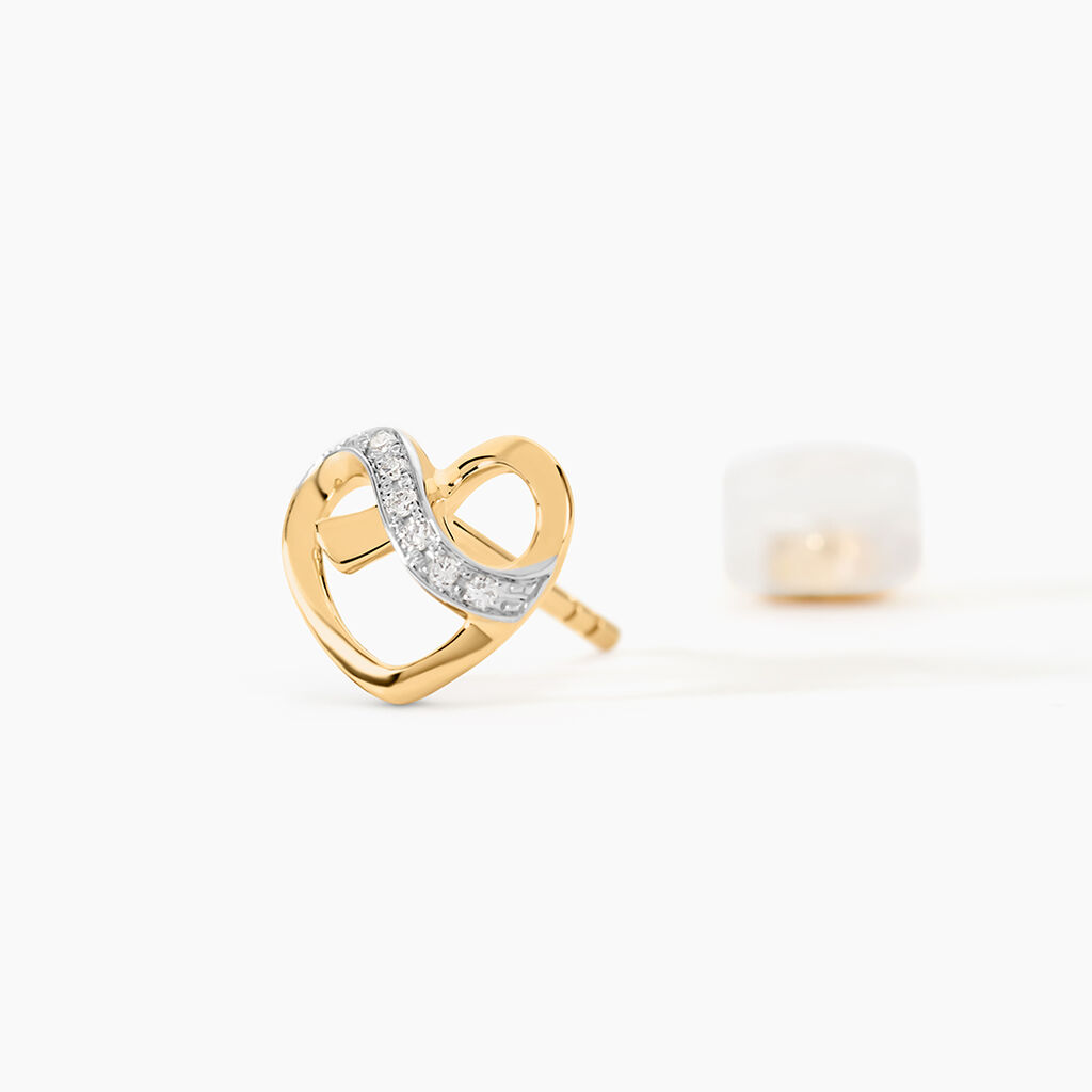 Boucles D'oreilles Puces Juliane Or Jaune Diamant - Clous d'oreilles Femme | Histoire d&rsquo;Or