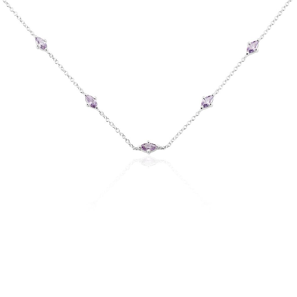 Collier Borya Argent Blanc Oxyde De Zirconium - Colliers fantaisie Femme | Histoire d’Or