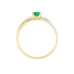 Bague Skylar Or Bicolore Emeraude Diamant - Bagues solitaires Femme | Histoire d&rsquo;Or