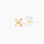 Boucles D'Oreilles Puces Deodan Or Jaune Oxyde De Zirconium - Clous d'oreilles Femme | Histoire d&rsquo;Or