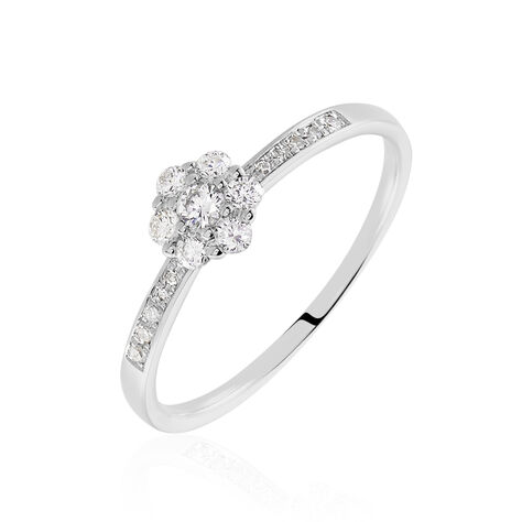 Bague Magnolia Or Blanc Diamant - Bagues avec pierre Femme | Histoire d’Or