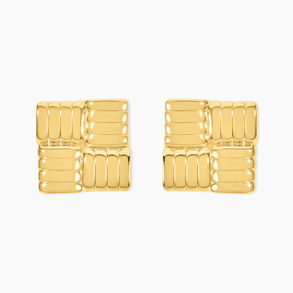 Boucles D'Oreilles Puces Lilly Acier Jaune - Boucles d'oreilles fantaisie Femme | Histoire d’Or