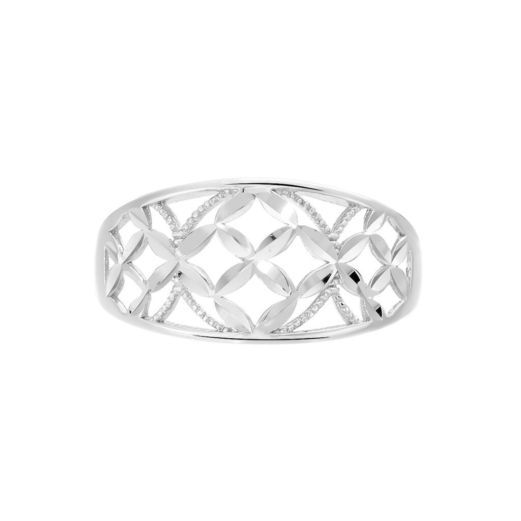 Bague Losangia Argent Blanc - Bagues fantaisie Femme | Histoire d’Or