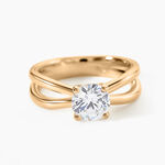 Bague Gen Plaqu&eacute; Or Oxyde De Zirconium - Bagues solitaires Femme | Histoire d&rsquo;Or