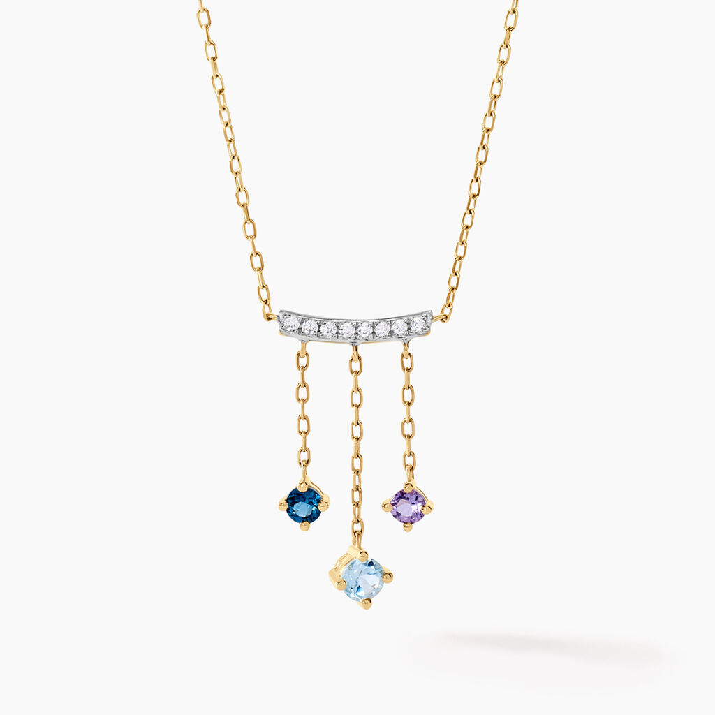 Collier Universe Or Jaune Topaze Améthyste - Colliers Femme | Histoire d’Or