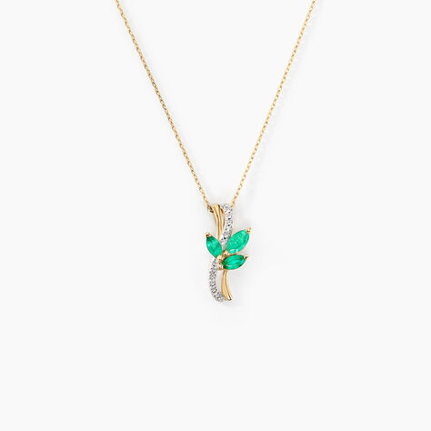 Collier Angie Or Jaune Emeraude Diamant - Colliers Femme | Histoire d’Or