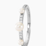 Bague Lua Argent Blanc Perle De Culture Oxyde De Zirconium - Bagues solitaires Femme | Histoire d&rsquo;Or