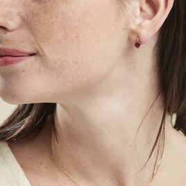 Boucles D'oreilles Puces Or Rose Clothilde Rhodolite - Clous d'oreilles Femme | Histoire d’Or