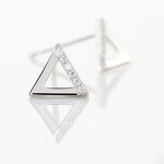 Boucles D'oreilles Puces Lorena Argent Blanc Oxyde De Zirconium - Boucles d'oreilles fantaisie Femme | Histoire d&rsquo;Or