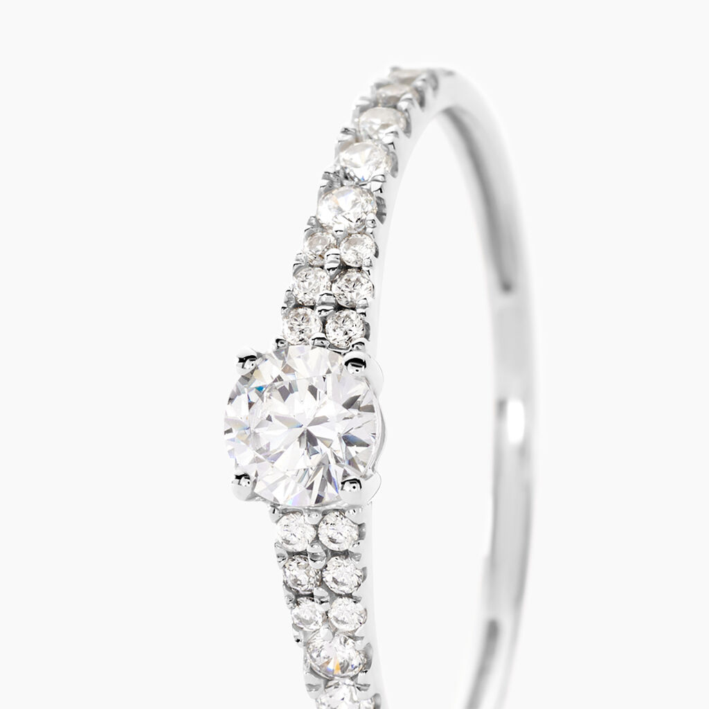 Bague Solitaire Francoise-marie Or Blanc Oxyde De Zirconium - Bagues solitaires Femme | Histoire d’Or