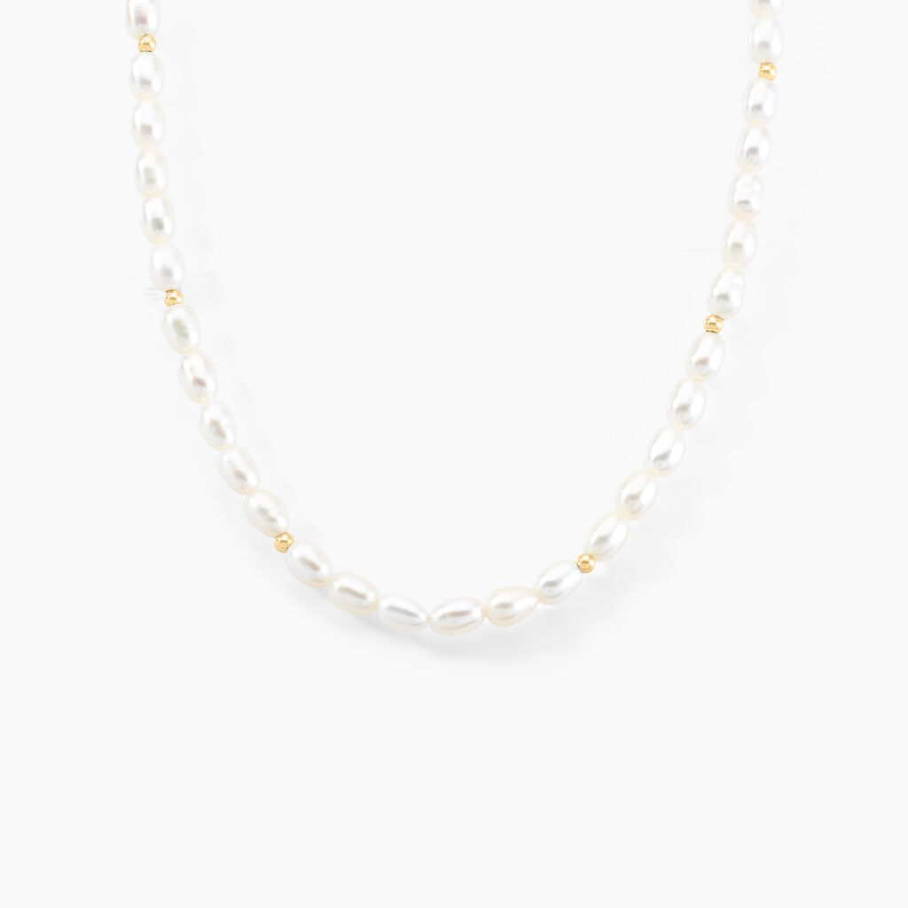 Collier Billes Or Jaune Perle De Culture - Colliers Femme | Histoire d&rsquo;Or