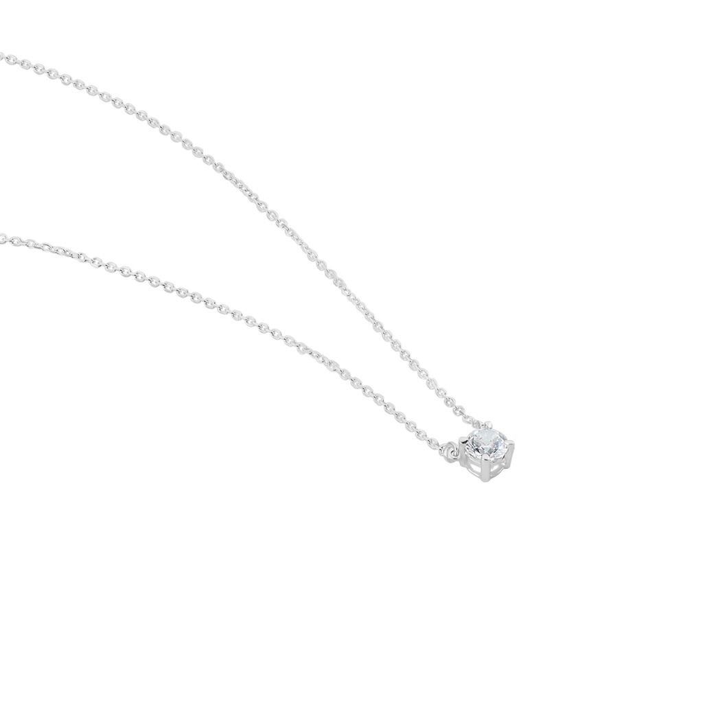 Collier Ponama Or Blanc Oxyde De Zirconium - Colliers Femme | Histoire d&rsquo;Or