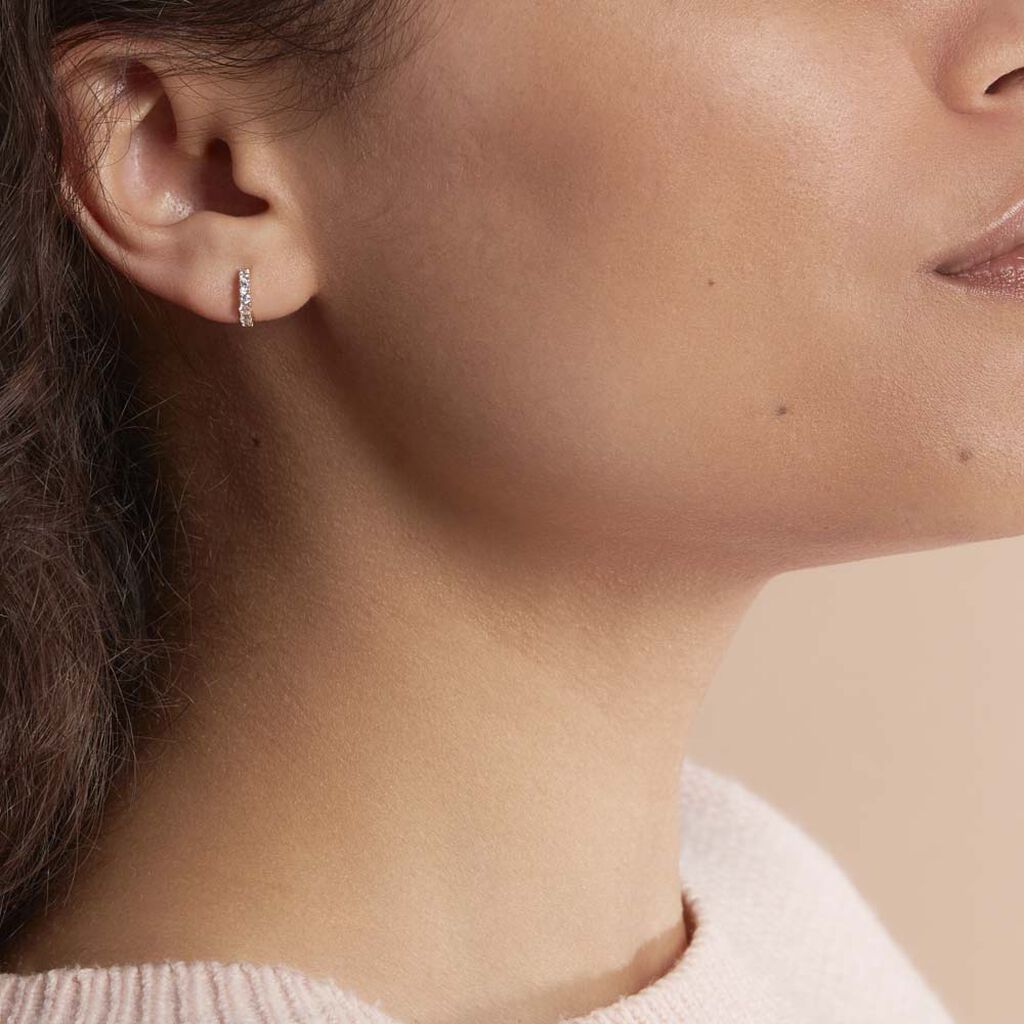 Créoles Andgelina Rondes Or Jaune Oxyde De Zirconium - Boucles d'oreilles créoles Femme | Histoire d’Or