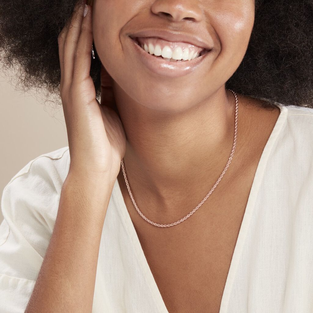 Chaines Or Corde Sans Pierre Rose 375 1000 45cm B3cfrw0352e Histoire D Or