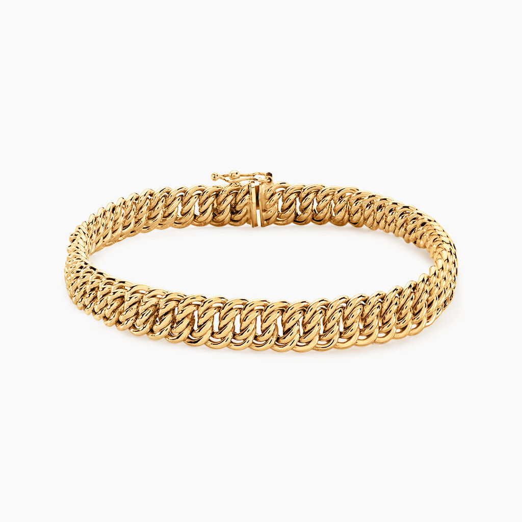Bracelet Jimmy Maille Americaine Or Jaune - Bracelets chaîne Femme | Histoire d’Or
