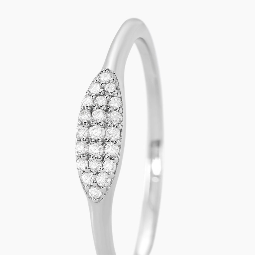Bague Tiwa Argent Blanc Oxyde De Zirconium - Bagues avec pierre Femme | Histoire d’Or