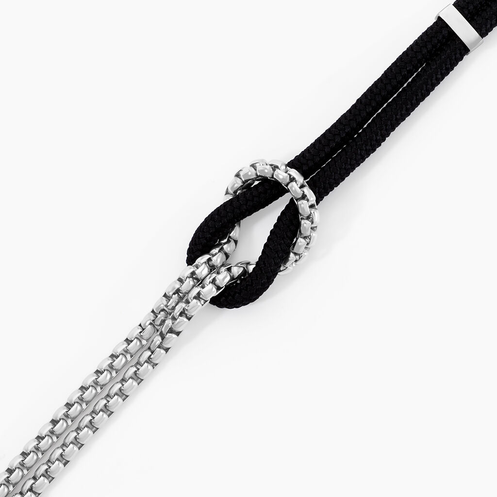Bracelet Thymeo Acier Blanc - Bracelets cordon Homme | Histoire d’Or