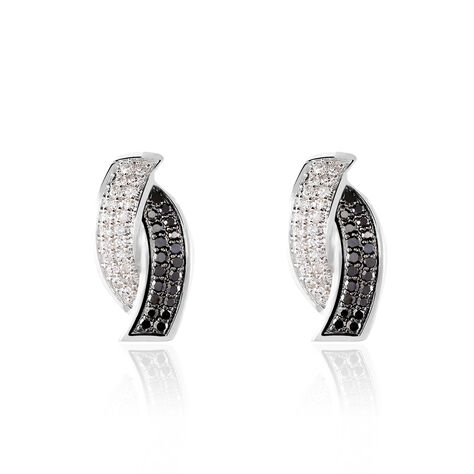 Boucles D'oreilles Puces Oia Or Blanc Diamant - Clous d'oreilles Femme | Histoire d’Or