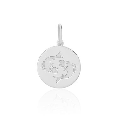 Pendentif Zodiaque Rond Argent Blanc Pendentif Zodiaque Rond Argent Blanc