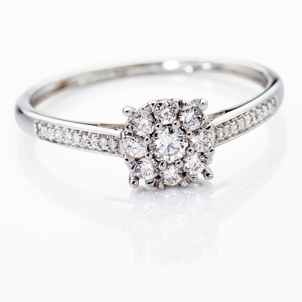 Bague Cilka Or Blanc Diamant - Bagues avec pierre Femme | Histoire d’Or