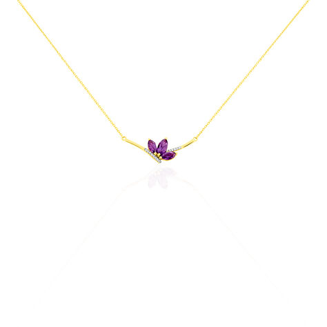 Collier Augustina Or Jaune Amethyste Oxyde De Zirconium - Colliers Femme | Histoire d&rsquo;Or