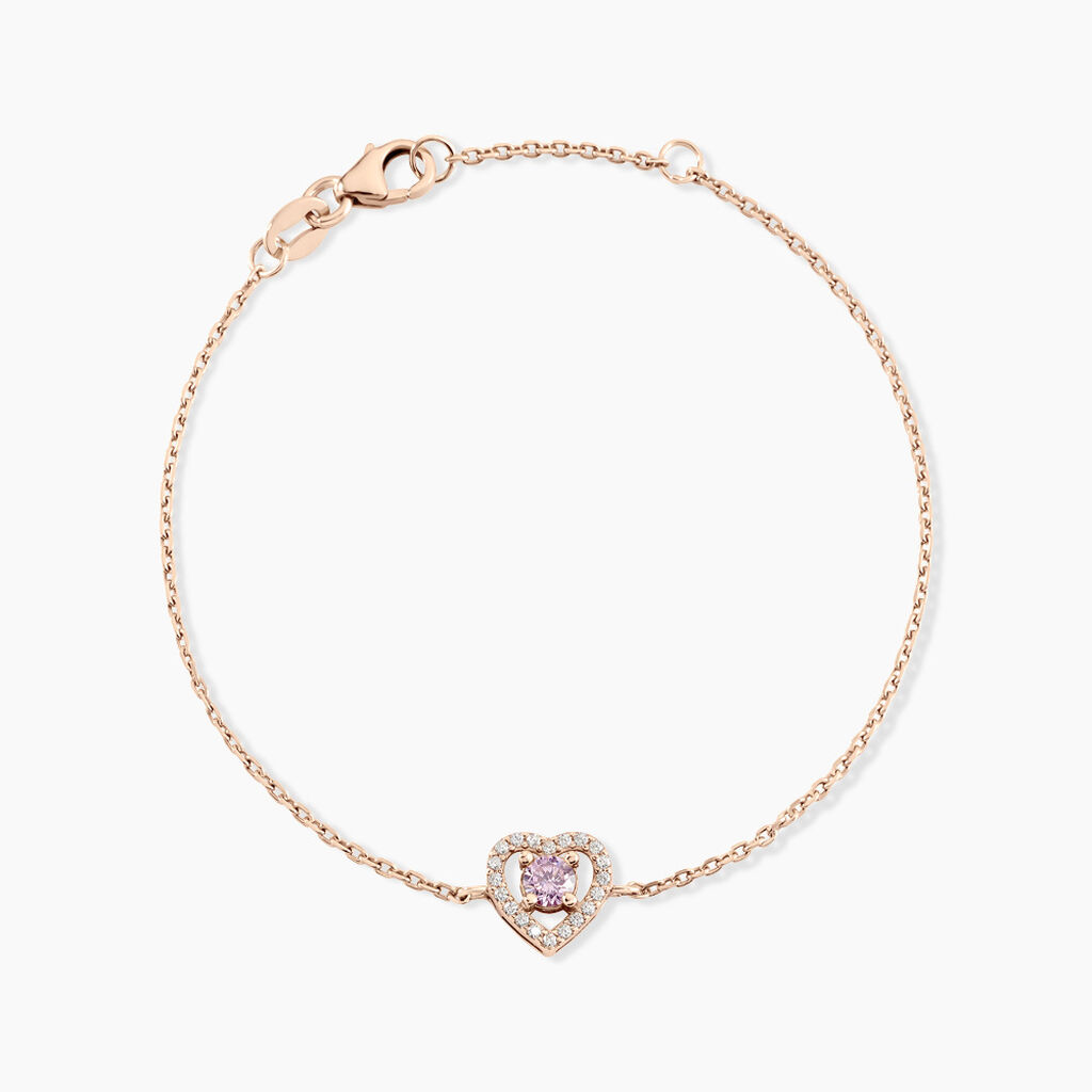 Bracelet Suzon Argent Rose Oxyde De Zirconium - F&ecirc;te des m&egrave;res Femme | Histoire d&rsquo;Or