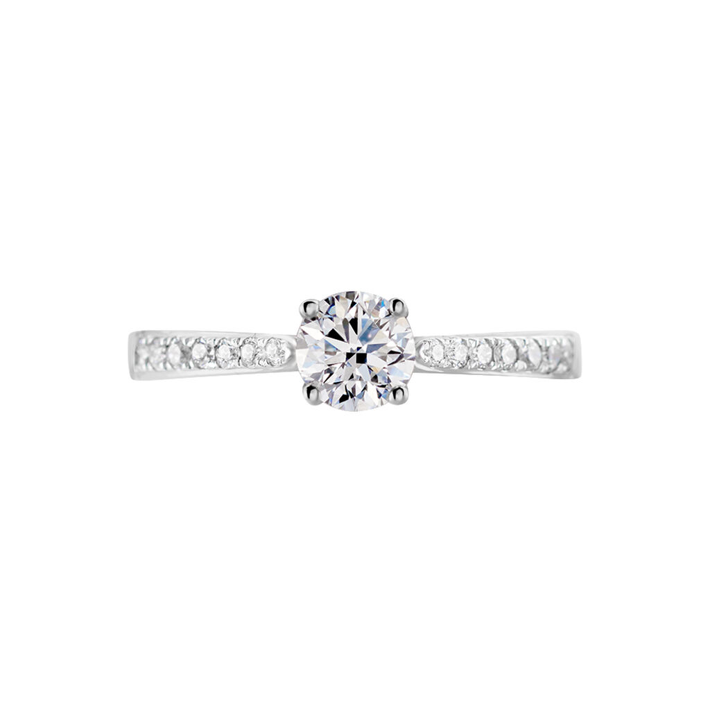 Bague Solitaire Hemera Or Blanc Diamant Synthetique - Bagues solitaires Femme | Histoire d’Or