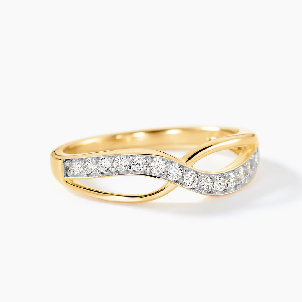 Bague Mounira Or Jaune Oxyde De Zirconium - Bagues avec pierre Femme | Histoire d&rsquo;Or