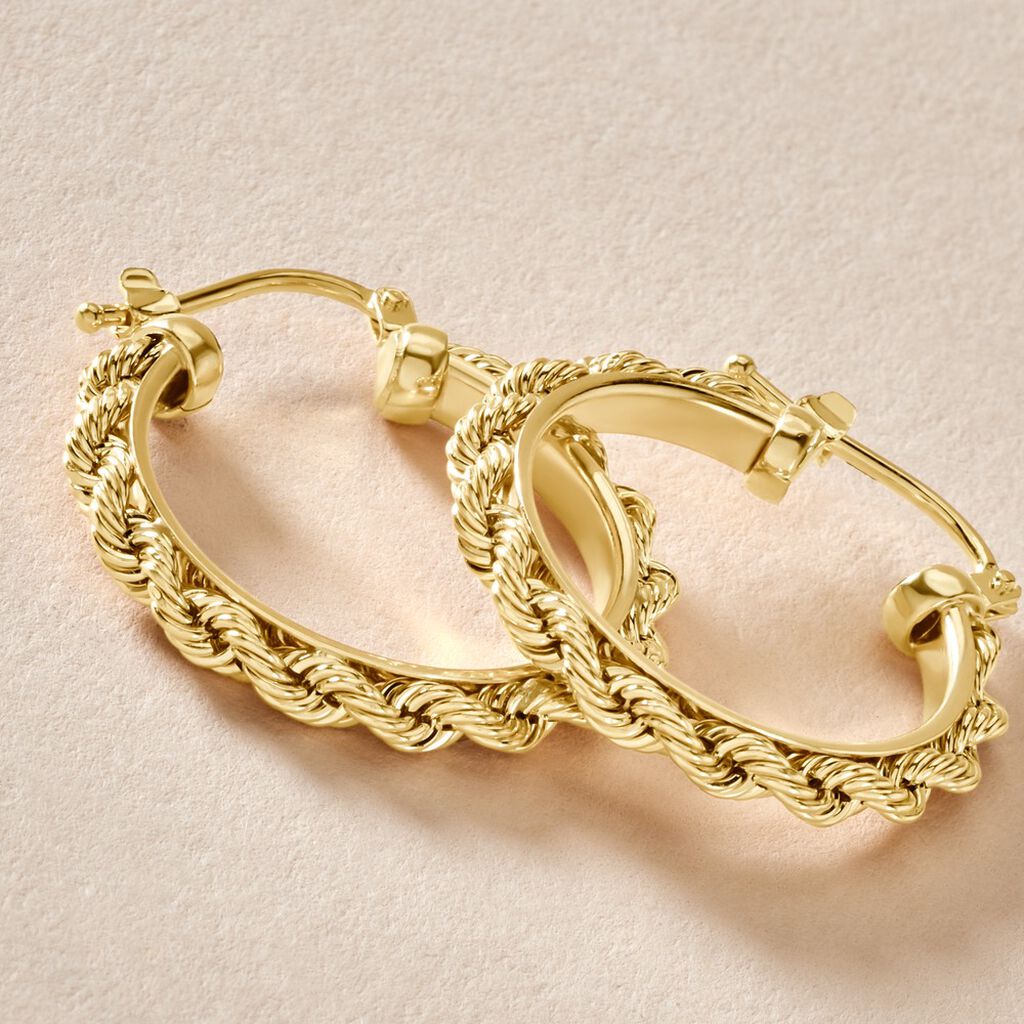 Créoles Cordeline Or Jaune - Boucles d'oreilles créoles Femme | Histoire d’Or