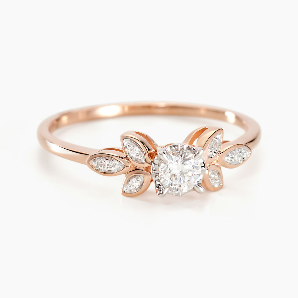 Bague Solitaire Alicea Or Rose Diamant - Bagues solitaires Femme | Histoire d’Or