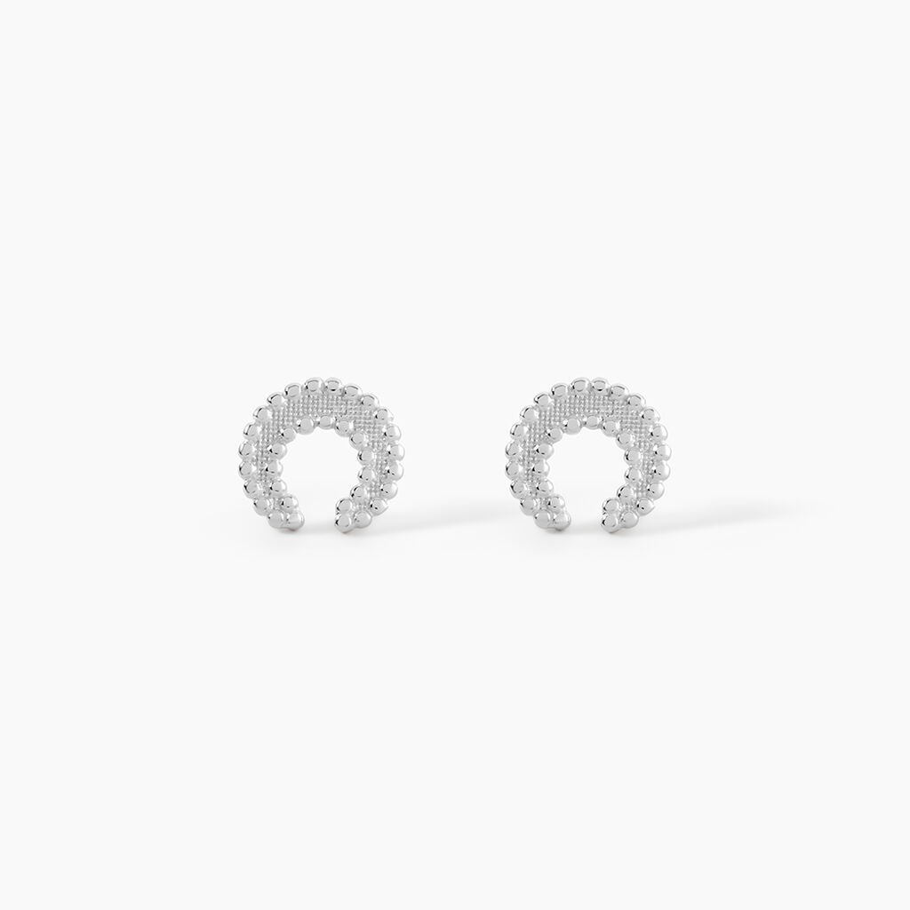 Boucles D'oreilles Puces Vaea Argent Blanc - Boucles d'oreilles fantaisie Femme | Histoire d’Or